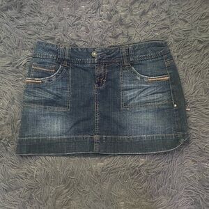 Denim skirt, dark blue, worn once